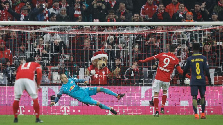 during the Bundesliga match between Bayern Muenchen and RB Leipzig at Allianz Arena on December 21, 2016 in Munich, Germany.