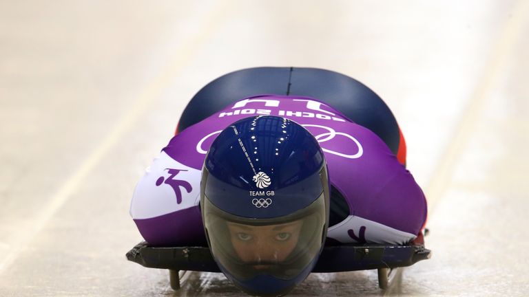 SOCHI, RUSSIA - FEBRUARY 10:  Lizzy Yarnold of Great Britain in action during a Women's Skeleton training session on Day 3 of the Sochi 2014 Winter Olympic
