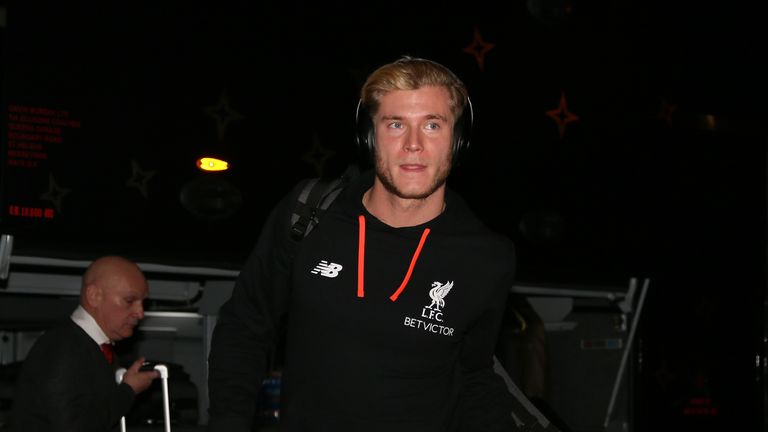Liverpool's Loris Karius arrives for the Premier League match at the Riverside Stadium, Middlesbrough.