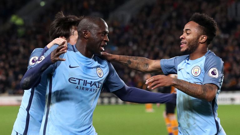 Manchester City's Yaya Toure celebrates 