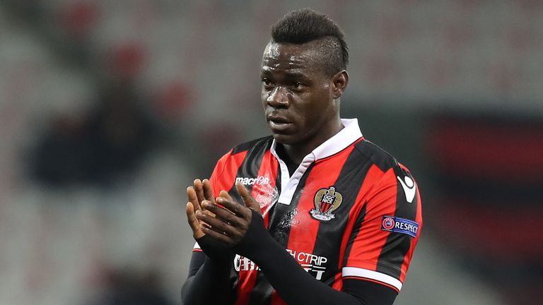 Nice forward Mario Balotelli returned to action in the Europa League on Thursday