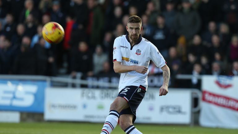 Mark Beevers of Bolton Wanderers in action against Northampton Town