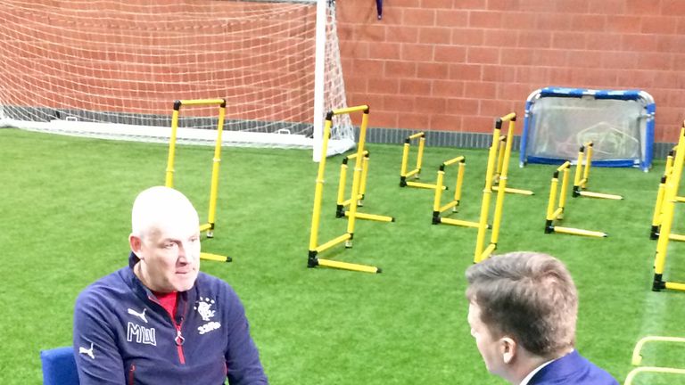 Rangers boss Mark Warburton meets up with Sky Sports' David Tanner
