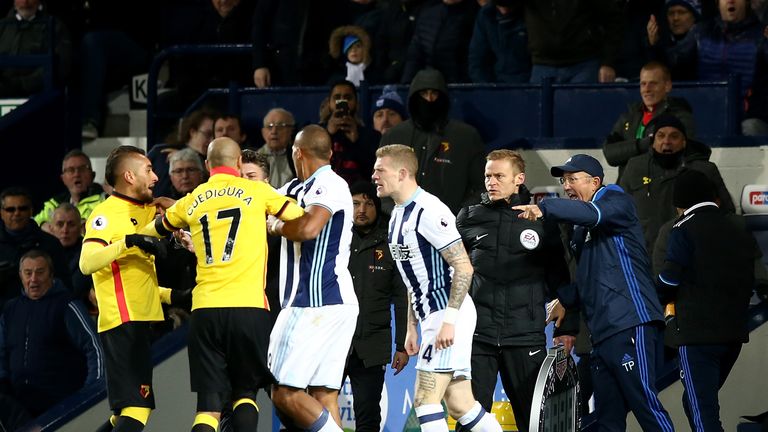 James McClean was involved in a heated exchange following Roberto Pereyra's sending off