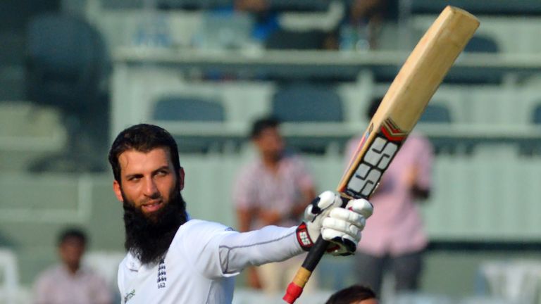 Moeen Ali hit his fifth Test century on day one against India (Credit: AFP)