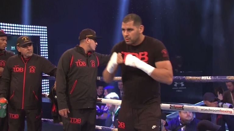 Eric Molina builds up a sweat ahead of his world title challenge against Anthony Joshua