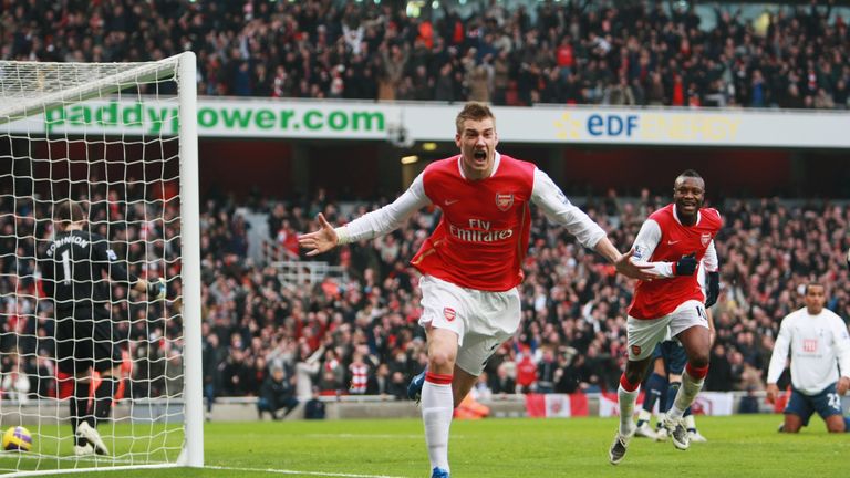 Bendtner scored the quickest ever goal in the Premier League by a substitute for Arsenal against Spurs - netting after six seconds