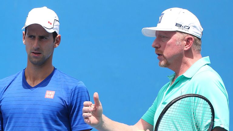 Novak Djokovic and Boris Becker