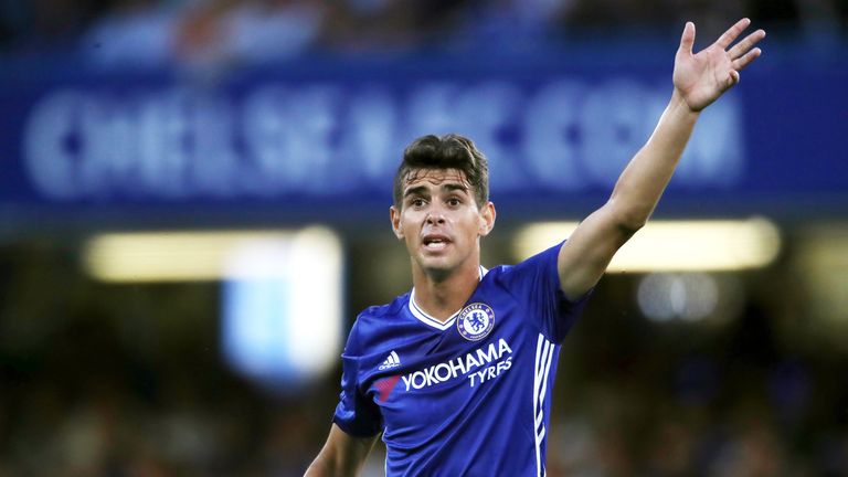 Oscar in action for Chelsea at Stamford Bridge