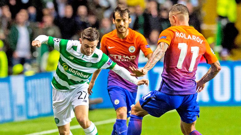 Patrick Roberts in action for Celtic against Manchester City in September