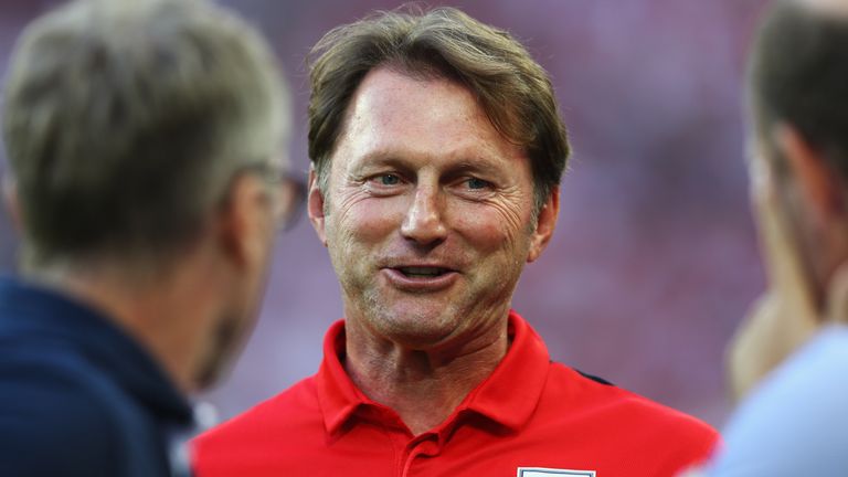 Ralph Hasenhuttl during the Bundesliga match between 1. FC Koeln and RB Leipzig at RheinEnergieStadion on September 25, 2016 in Cologne, Germany.