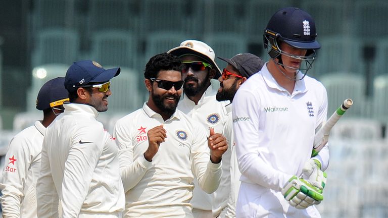 Ravindra Jadeja caused England all sorts of problems on day five in Chennai (Credit: AFP)