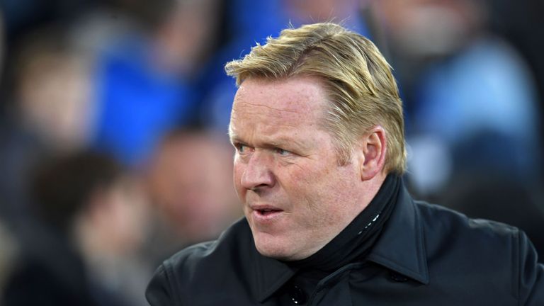 Everton's Dutch manager Ronald Koeman arrives for the English Premier League football match between Everton and Manchester United at Goodison Park in Liver
