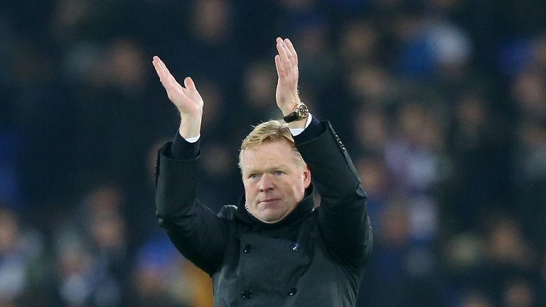 LIVERPOOL, ENGLAND - DECEMBER 13:  Ronald Koeman, Manager of Everton applauds the fans following his team's 2-1 victory during the Premier League match bet