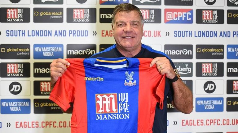 Sam Allardyce shows off his new Palace kit on Friday evening (copyright: CPFC)  Club cleared us to use on digital 