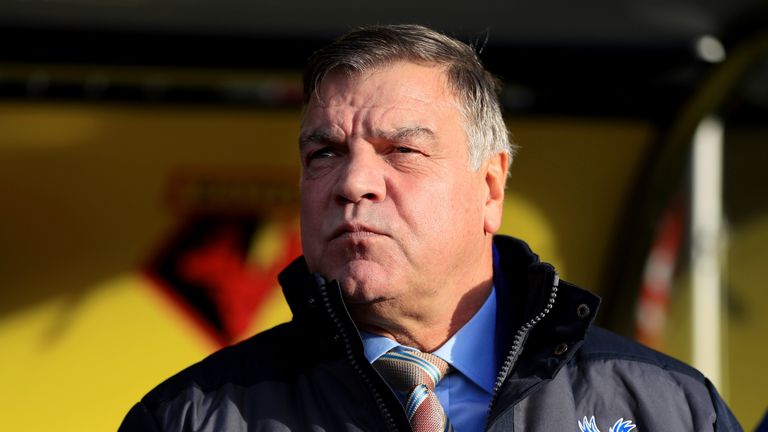 Sam Allardyce, manager of Crystal Palace looks on before the Premier League match between Watford and Crystal Palace at Vi