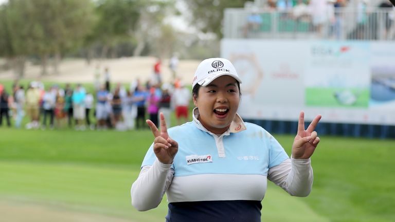 Shangshan Feng during the final round of the Dubai Ladies Masters 