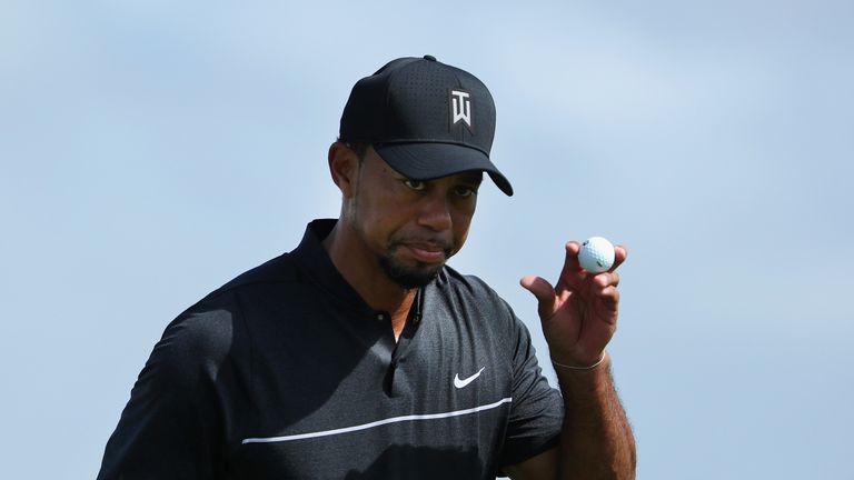 Tiger Woods during round one of the Hero World Challenge at Albany