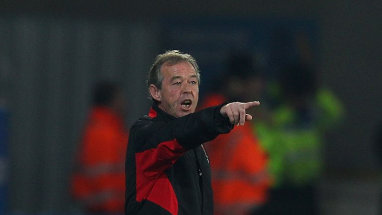Wales coach Brian Flynn makes a point