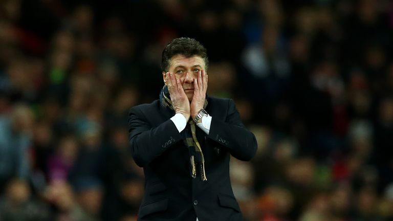 SUNDERLAND, ENGLAND - DECEMBER 17:  Walter Mazzarri, Manager of Watford reacts during the Premier League match between Sunderland and Watford at Stadium of
