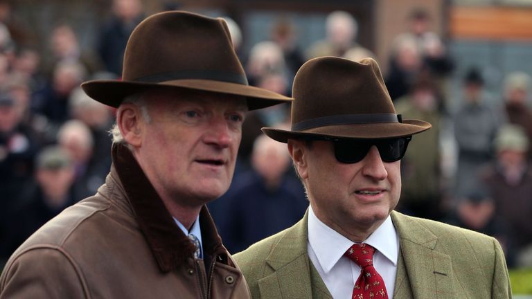 Djakadam trainer Willie Mullins and Rich Ricci owner during John Durkan Memorial Chase Day at Punchestown Raceocurse, Naas, County Kildare. PRESS ASSOCIATI
