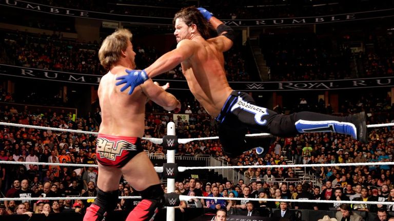 WWE Royal Rumble 2016 - AJ Styles battles Chris Jericho