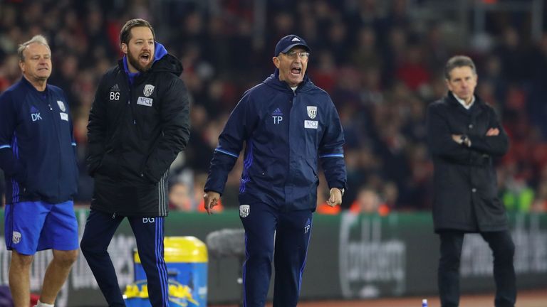 Tony Pulis was happier with West Brom's performance after the break than before it