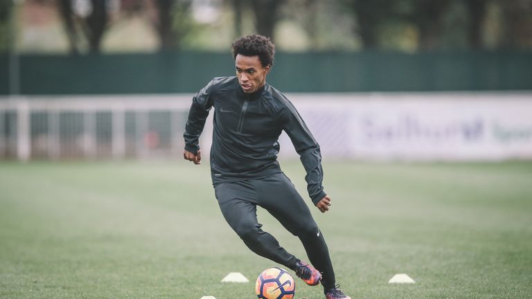 Chelsea player Willian at a training shoot with Nike in Cobham