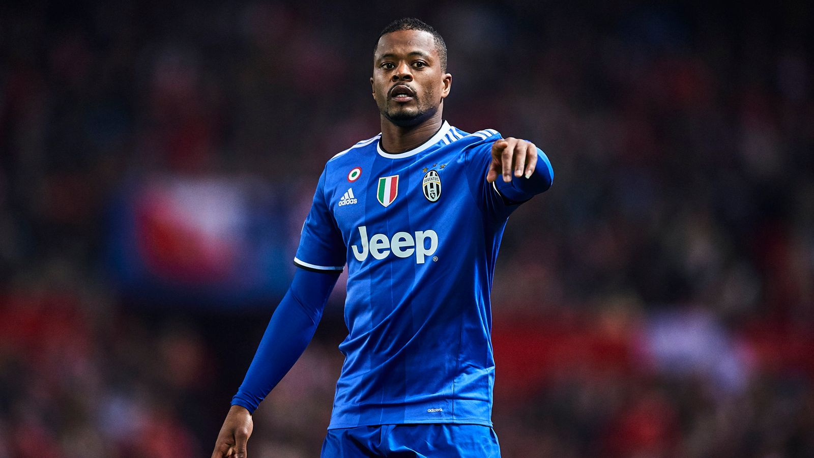  Patrice Evra gestures while playing in a Champions League final, which his team ultimately lost.