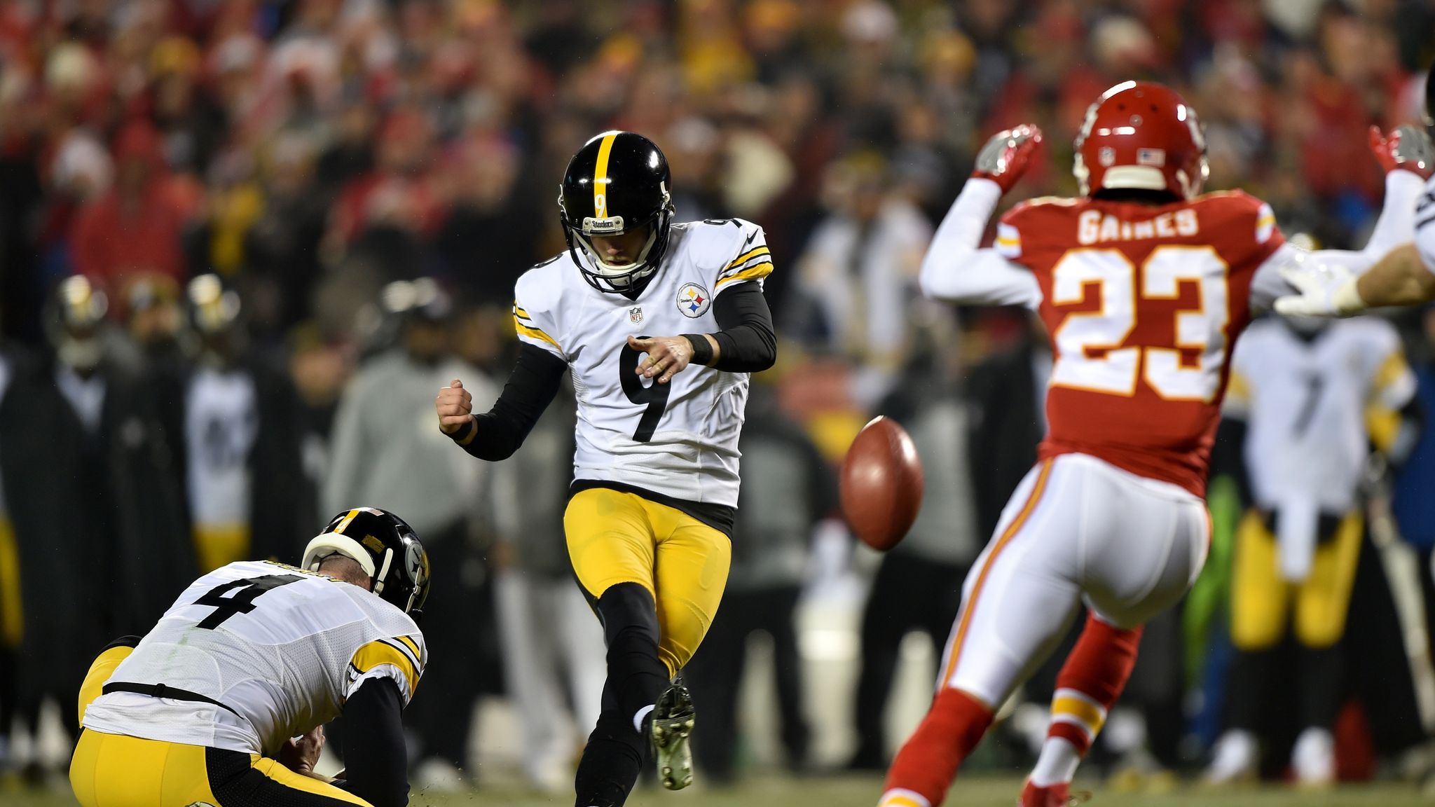 Boswell kicks Steelers past Chiefs, into AFC title game