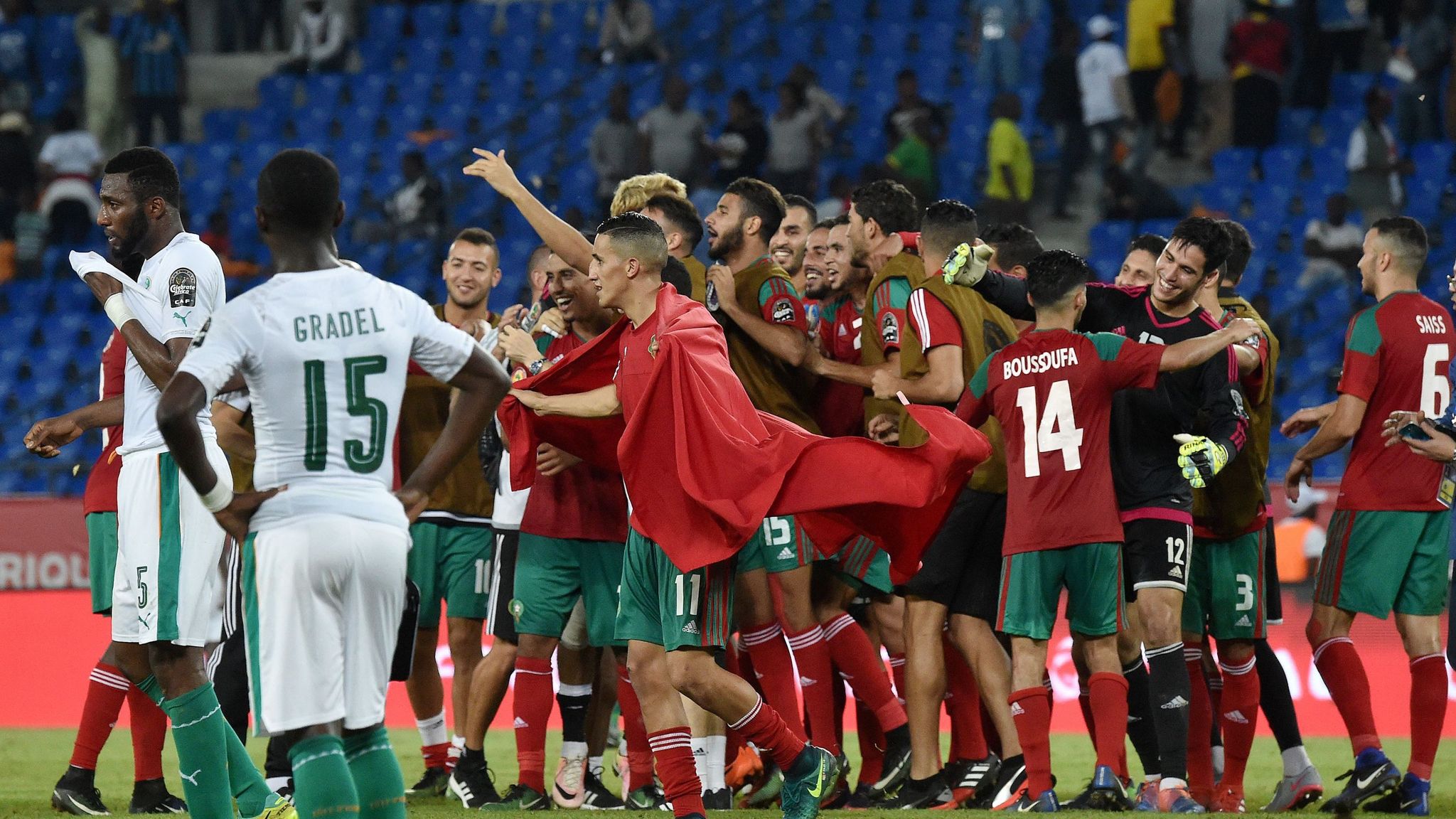 Morocco 10 Ivory Coast Africa Cup of Nations holders knocked out