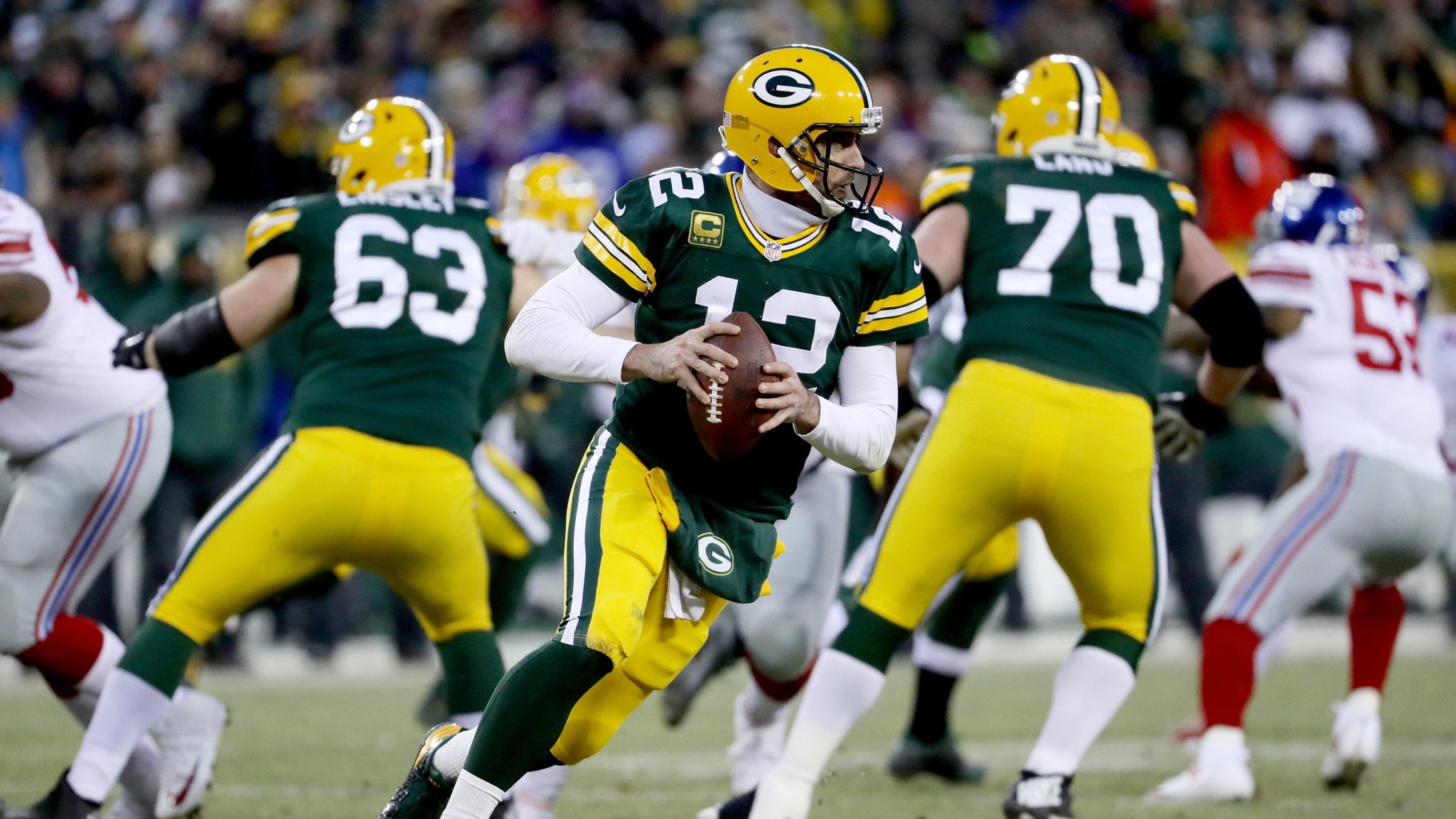 Photos From The Green Bay Packers vs. New York Giants Playoff Game at  Lambeau Field.