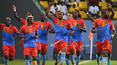 DR Congo's players celebrate after their 3-1 victory over Togo