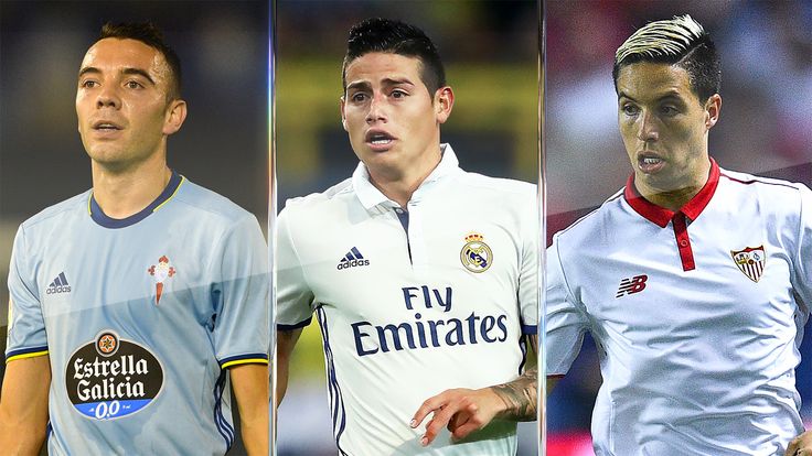 Iago Aspas, James Rodriguez and Samir Nasri