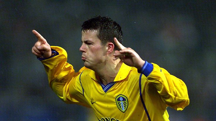 22 Nov 2001:  Ian Harte of Leeds celebrates after equalizing from a free kick during the UEFA Cup match between Grasshopper Club Zurich and Leeds United at