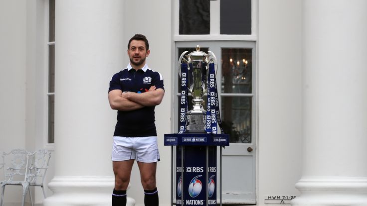 Scotland captain Greig Laidlaw with the Six Nations trophy