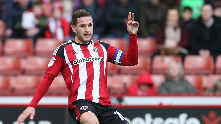 Prolific striker  Billy Sharp netted Sheffield United's first goal in a 3-1 victory over Bury