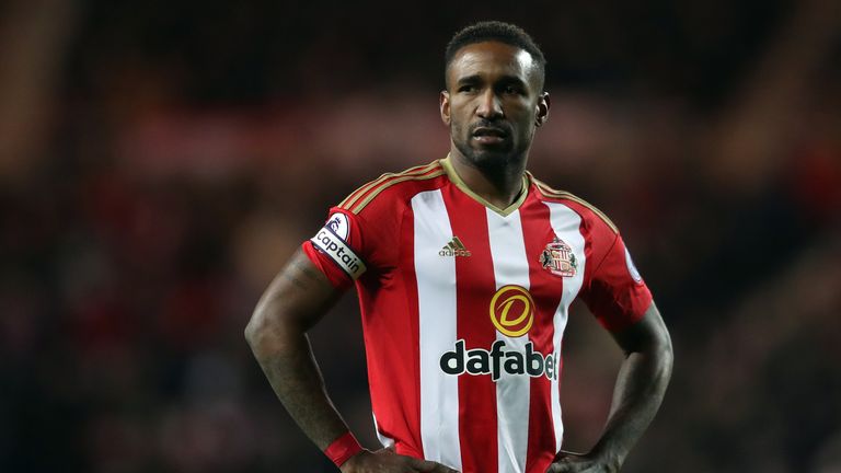 Jermain Defoe looks on during the Premier League match between Sunderland and Hull City at the Stadium of Light, 19 November 2016