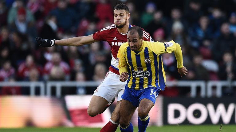 French striker Rudy Gestede (left) made his first start for Middlesbrough against Accrington