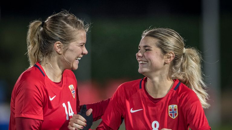 Ada Hegerberg and Andrine Hegerberg combined to beat England