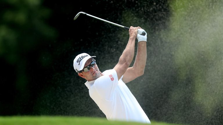 GOLD COAST, AUSTRALIA - DECEMBER 04:  Adam Scott of Australia plays his second shot during day four of the 2016 Australian PGA Championship at RACV Royal P