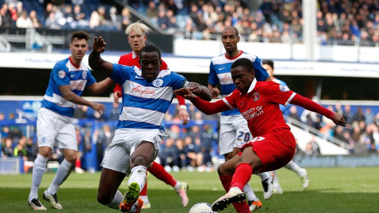 Ademola Lookman in action for Charlton against QPR last season