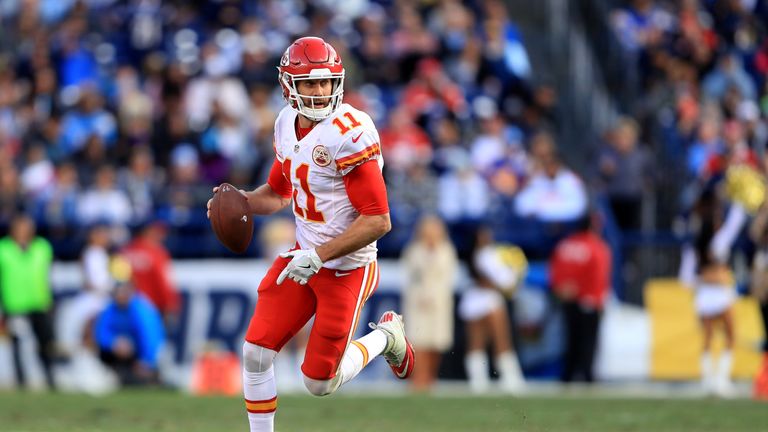 SAN DIEGO, CA - JANUARY 01:  Alex Smith #11 of the Kansas City Chiefs scrambles from the pocket during the second half of a game against the San Diego Char