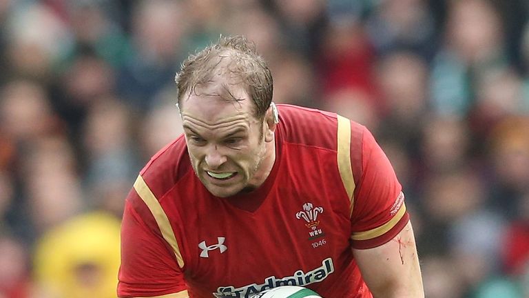 Alun Wyn Jones carries the ball for Wales