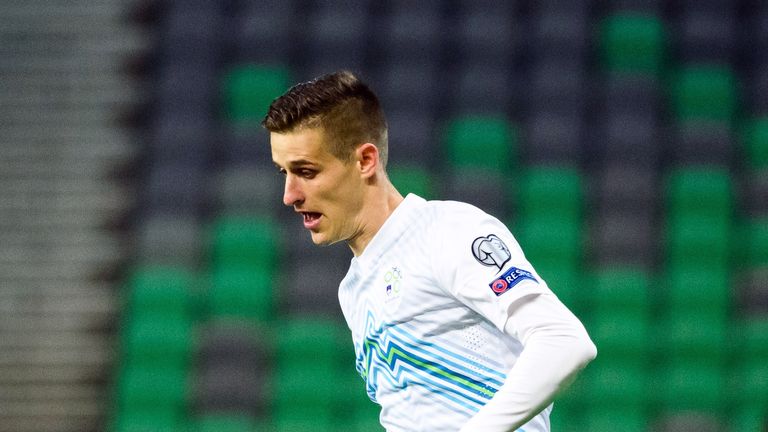 Andraz Strunza in action for Slovenia