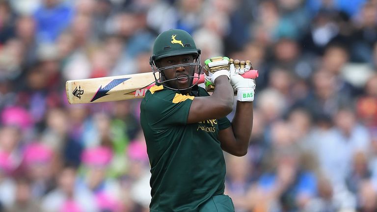 Andre Russell hits a six during the NatWest t20 Blast Semi Final