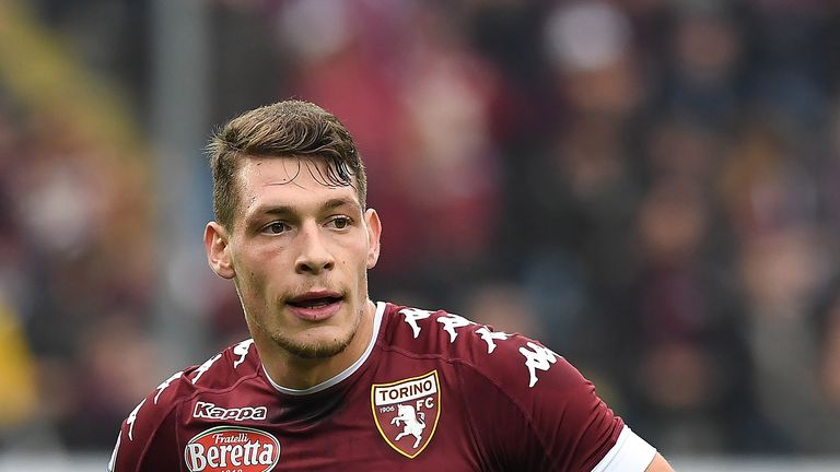 Andrea Belotti during the Serie A match between Torino and Lazio at Stadio Olimpico di Torino