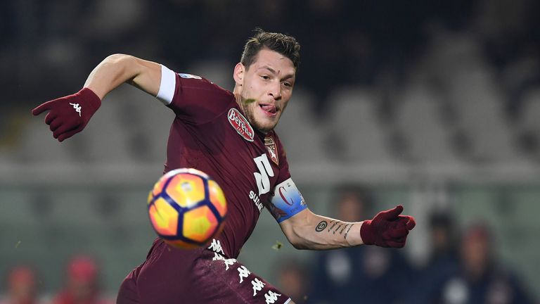 Andrea Belotti in action against Genoa at Stadio Olimpico di Torino