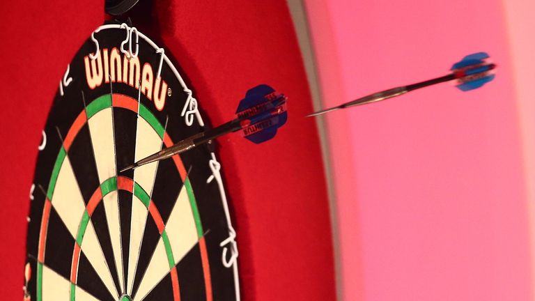 Darts hit the board during Day Two of the BDO Lakeside World Professional Darts Championships at the Lakeside Country Club 