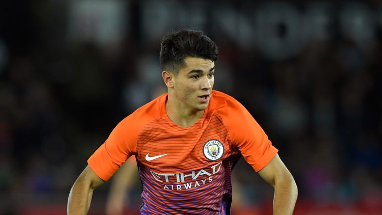 SWANSEA, WALES - SEPTEMBER 21:  Brahim Diaz of Manchester City in action during the EFL Cup Third Round match between Swansea City and Manchester City at t